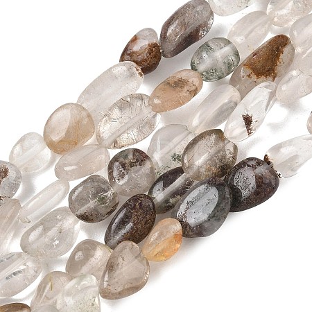 Natural Multicolor Lodolite Quartz Garden Phantom Quartz Beads Strands G-C286-A27-1