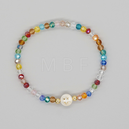 Handmade Bohemian Colorful Faceted Rondelle Glass Beaded Stretch Bracelets UI5654-21-1