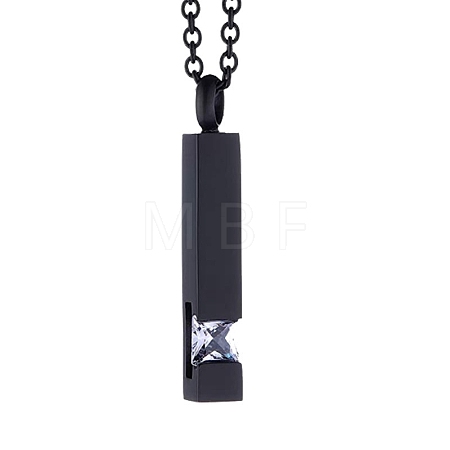 Stainless Steel Urn Ashes Necklace PW-WG95889-04-1
