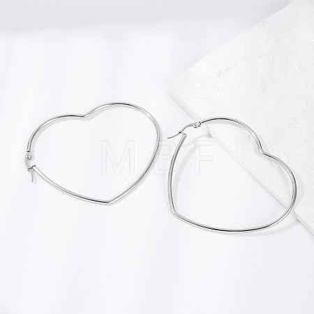 Tarnish Resistant 201 Stainless Steel Hoop Earrings LS-EJEW-A052-09C-1