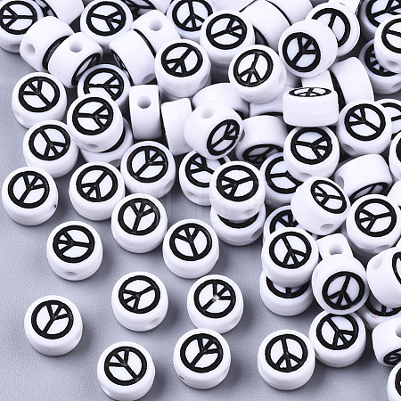 Opaque Acrylic Beads X-MACR-N008-20A-01-1