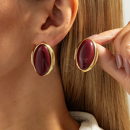 Alloy & Resin Stud Earrings WGD8CDA-04-1