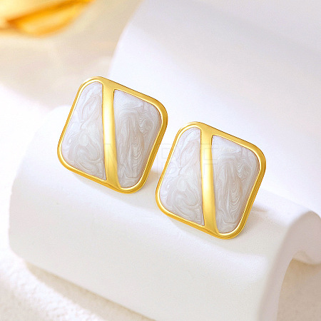 Brass Enamel Stud Earrings WGEF5F2-01-1
