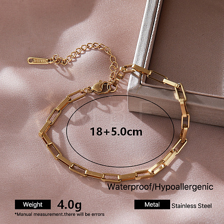 Vintage Style Women's Chain Bracelet Stainless Steel Simple Elegant Fashion Jewelry EW9990-4-1
