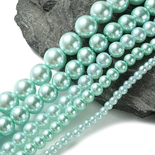 Dyed Glass Pearl Round Beads Strands HY-X0001-01-1