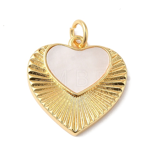 Rack Plating Brass Shell Pendants X-KK-B092-04G-1