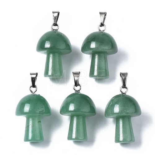 Natural Green Aventurine Pendants G-N0325-10G-1