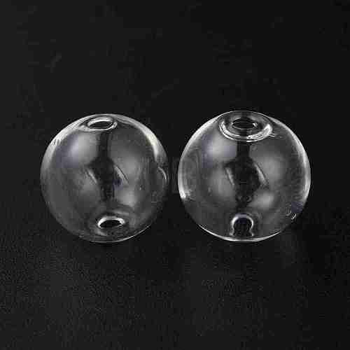 Handmade Two Holes Blown Glass Globe Beads FIND-WH0104-03E-1