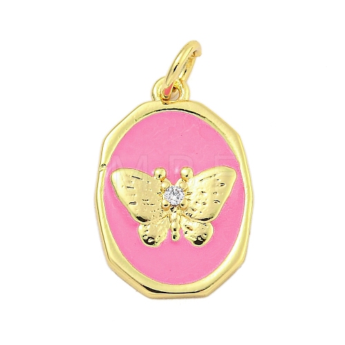 Rack Plating Brass Enamel Pendants KK-U021-17B-G-1