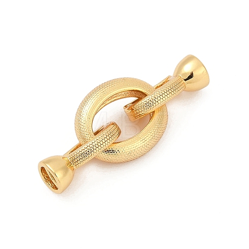 Brass Fold Oval Clasps KK-P302-05G-1