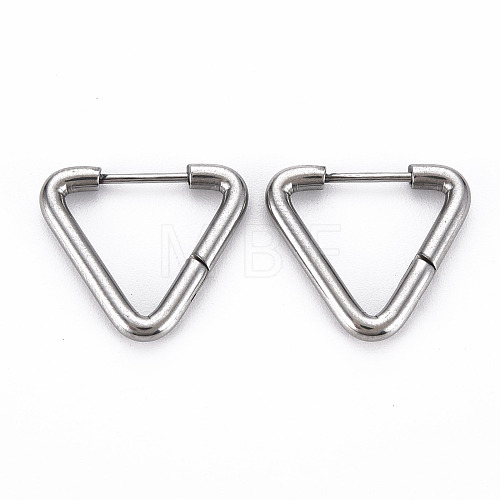 Triangle Huggie Hoop Earrings for Women EJEW-N016-008-NR-1