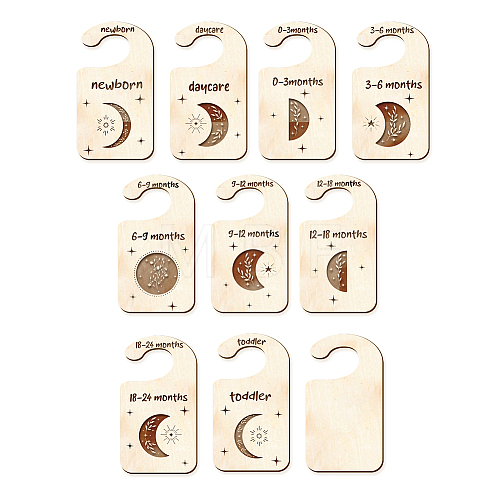 Wood Baby Closet Size Dividers AJEW-WH0352-004-1