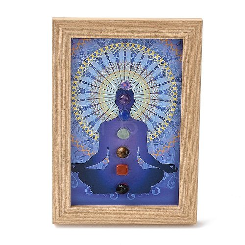 Yoga Gemstone Chakra Picture Frame Stand DJEW-F021-05D-1