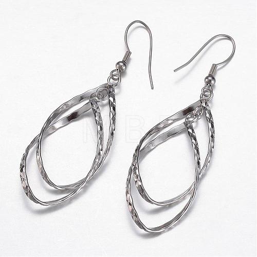 Tarnish Resistant 304 Stainless Steel Dangle Earrings EJEW-G155-03A-1