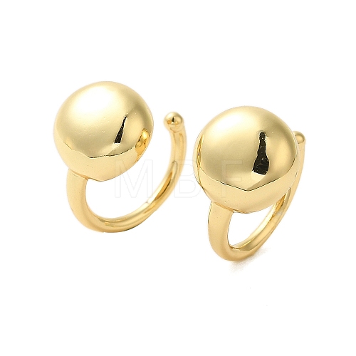 Round Brass Cuff Earrings EJEW-A113-02G-1