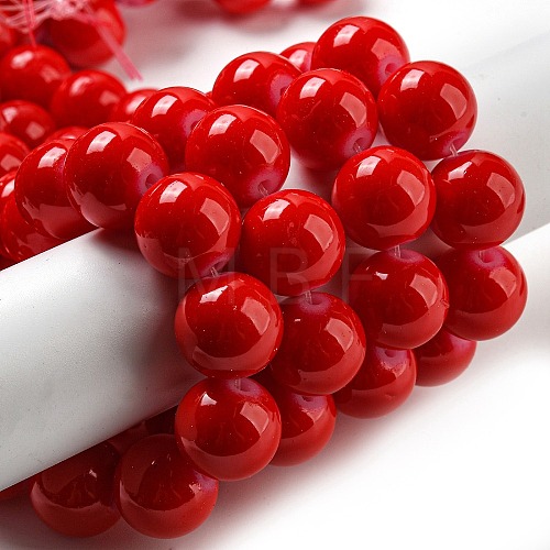 Painted Glass Bead Strands DGLA-S071-14mm-49-1