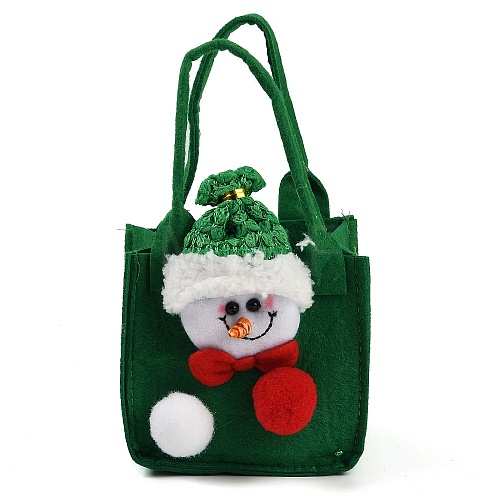 Non-woven Fabrics Christmas Snowman Candy Gift Tote Bags ABAG-C011-01B-1