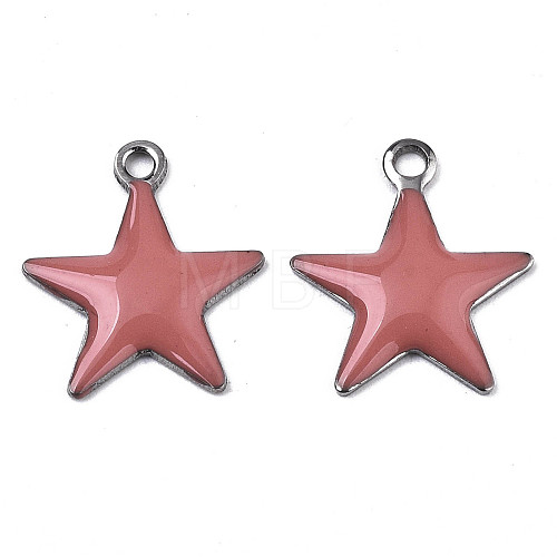 201 Stainless Steel Enamel Charms STAS-N088-14I-1