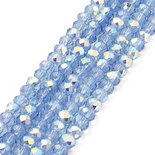 Baking Painted Transparent Glass Beads Strands DGLA-A034-J4mm-B09-1