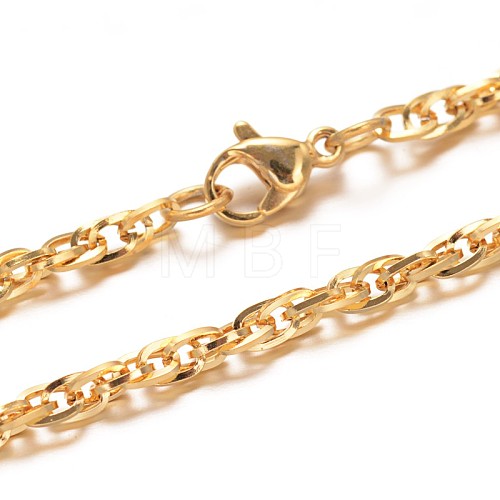 304 Stainless Steel Rope Chain Necklaces NJEW-L403-03G-1