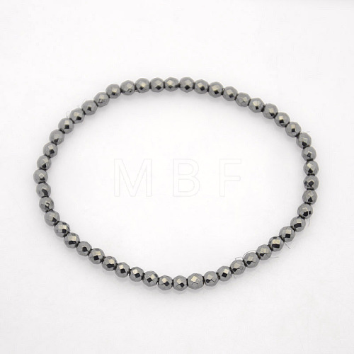 Non-Magnetic Hematite Stretch Bracelets BJEW-J101A-01-1