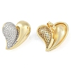 Heart Clear Cubic Zirconia Studs Earrings EJEW-Q387-01G-2