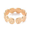 Textured Flat Round Brass Cuff Rings for Women KK-S356-572-NF-3