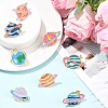 8Pcs 8 Styles Celestial Body Theme Enamel Pins JEWB-CJ0003-52-5