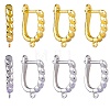4 Pairs 2 Colors Brass Hoop Earring Findings ZIRC-SZ0005-05-1