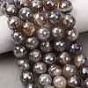Electroplated Natural Agate Beads Strands G-B191-A07-10mm-12-1