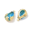 Brass Glass Charms KK-Z136-07G-02-2