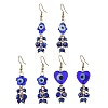 Evil Eye Handmade Lampwork Dangle Earrings EJEW-JE07416-2
