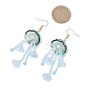 Jellyfish Acrylic & Glass Seed Bead Dangle Earrings EJEW-MZ00665-04-3
