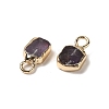 Natural Amethyst Rectangle Charms G-Q169-07G-09-2