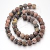 Frosted Round Natural Leopard Skin Jasper Bead Strands G-J338-07-4mm-2