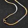 Stainless Steel Flat Snake Chain Necklaces for Men Women NJEW-G160-04GP-01-3