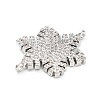 Brass Micro Pave Clear Cubic Zirconia Snowflake Connector Charms KK-L229-078P-2