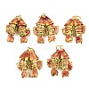 Brass Cloisonne Pendants KK-P251-A01-G-03-1