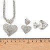 Heart Brass Rhinestone Stud Earrings & Pendant Necklaces Set for Women SJEW-M102-08S-3
