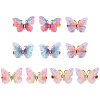5 Pairs 5 Colors Cloth with Alloy Alligator Hair Clips for Girl PHAR-TA0001-09-1