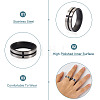 Crafans 6Pcs 3 Colors Stainless Steel Plain Band Rings RJEW-CF0001-02-12