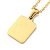 Ion Plating(IP) Rectangle with Initial Letter 304 Stainless Steel Pendant Necklace NJEW-R265-04G-E-2