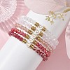 5Pcs Glass & Brass & Acrylic Beaded Stretch Bracelets Set BJEW-JB09677-02-2