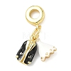 Brass Enamel European Dangle Charms KK-I355-23G-01-1