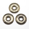 Donut/Pi Disc Natural Pyrite Pendants G-I125-33A-3