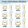  12Pcs 6 Size 201 Stainless Steel Grooved Finger Ring Settings RJEW-TA0001-06G-2