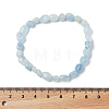 Natural Aquamarine Bead Stretch Bracelets BJEW-K213-54-3