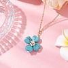 Synthetic Turquoise Clover Shamrock Pendant Necklaces NJEW-JN05170-01-1