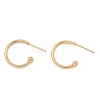 304 Stainless Steel C-shaped Hoop Circle Ball Stud Earrings X-STAS-K204-04G-6