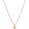 1Pc Stainless Steel Letter Rectangle Pendant Necklaces NJEW-LP0001-34D-G-1